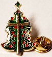 Christmas Tree with Cross Lapel Pin