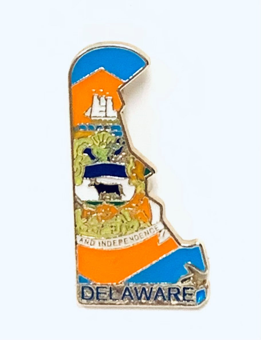 Delaware State Map Lapel Pin