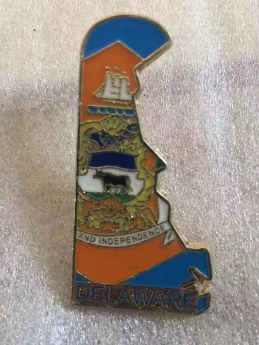 Delaware State Map Lapel Pin