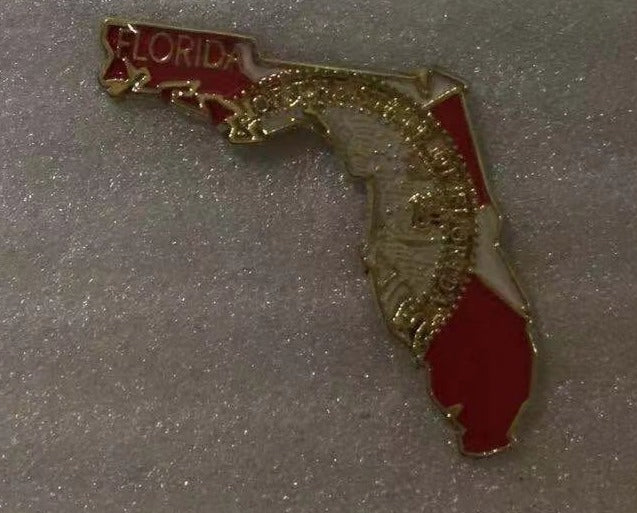State Pin Design Florida State Map Lapel Pin – PinsByTheDozen