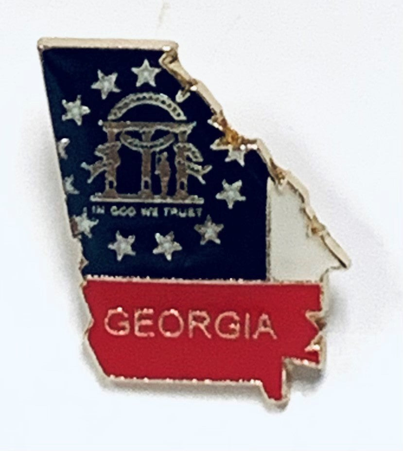 Georgia Flag State Map Lapel Pin