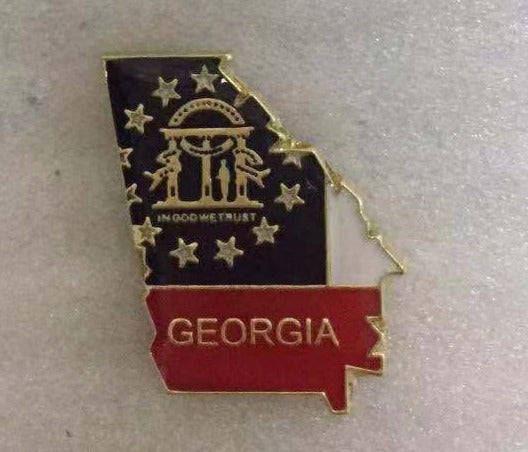 Georgia Flag State Map Lapel Pin