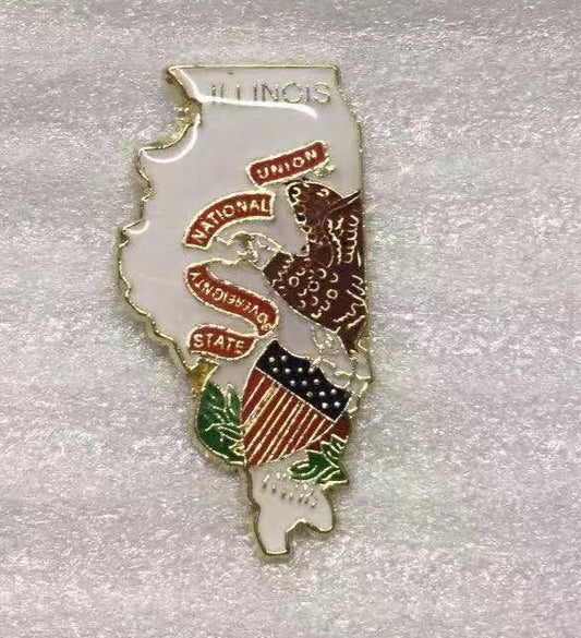 Illinois State Map Lapel Pin