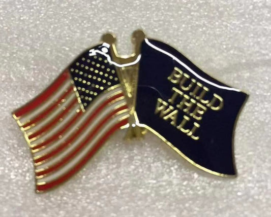 USA Build The Wall Lapel Pin