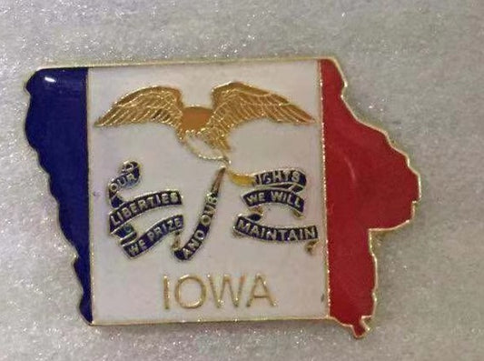 Iowa State Map Lapel Pin