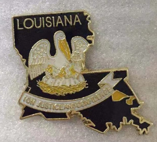 Louisiana State Map Lapel Pin