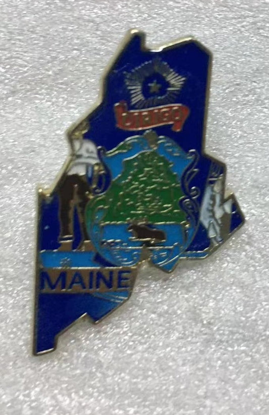 Maine State Map Lapel Pin