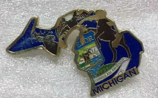 Michigan State Map Lapel Pin