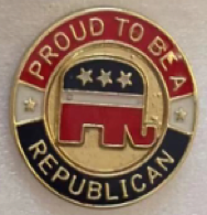 Proud To Be Republican Round Lapel Pin GOP