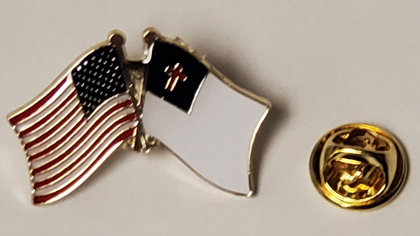 USA Christian Friendship Flag Lapel Pin American Church