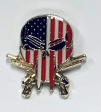 USA Skull Crossed Pistols Lapel Pin