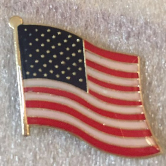 USA Flag American Wavy Flag Lapel Pin