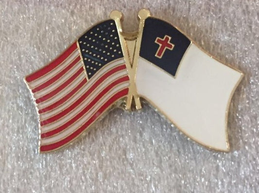 USA Christian Friendship Flag Lapel Pin American Church