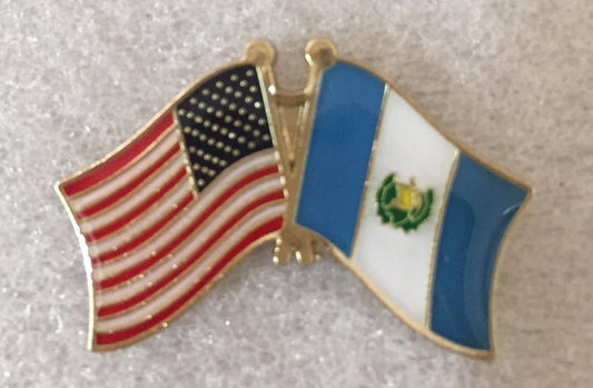 USA Guatemala Friendship Flag Lapel Pin Guatemalan American