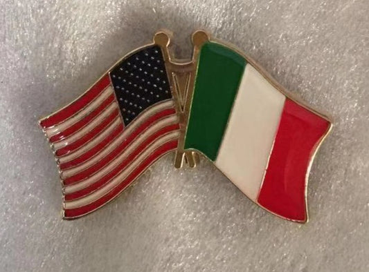 USA Italy Friendship Flag Lapel Pin Italian American