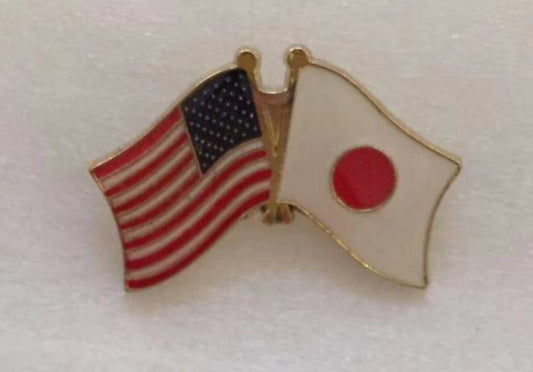 USA Japan Friendship Flag Lapel Pin Japanese American