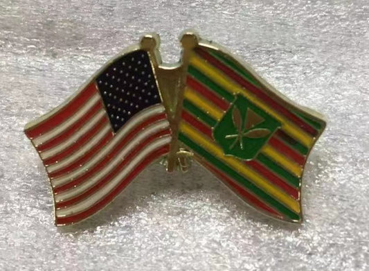 USA Kanaka Friendship Flag Lapel Pin American Hawaiian