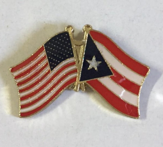 USA Puerto Rico Friendship Flag Lapel Pin American Puerto Rican