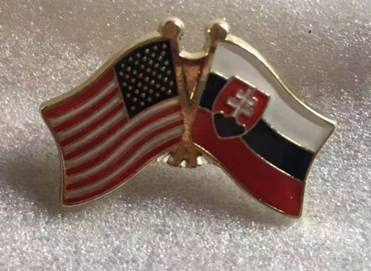 USA Slovakia Lapel Pin