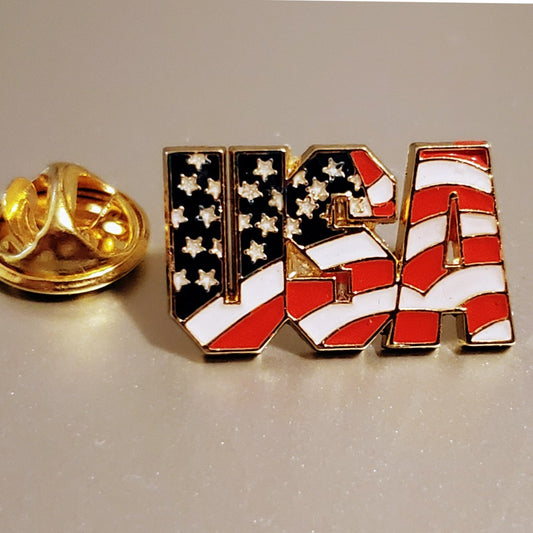USA American Letters Lapel Pin