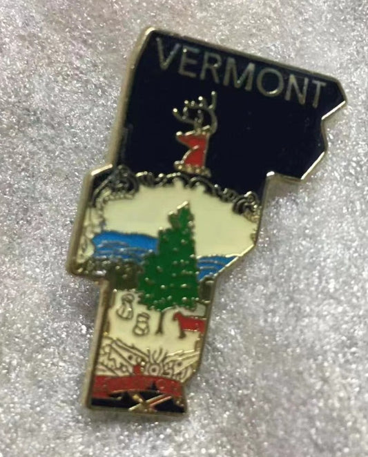 Vermont State Map Lapel Pin