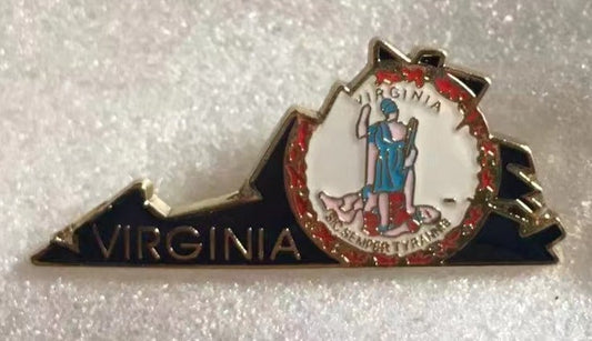 Virginia State Map Lapel Pin