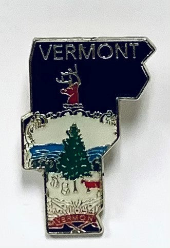 Vermont State Map Lapel Pin