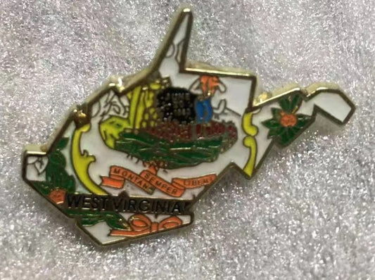 West Virginia State Map Lapel Pin