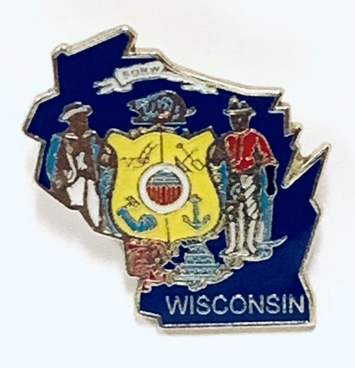 Wisconsin Pin Letter Example Wisconsin State Map Lapel Pin – PinsByTheDozen
