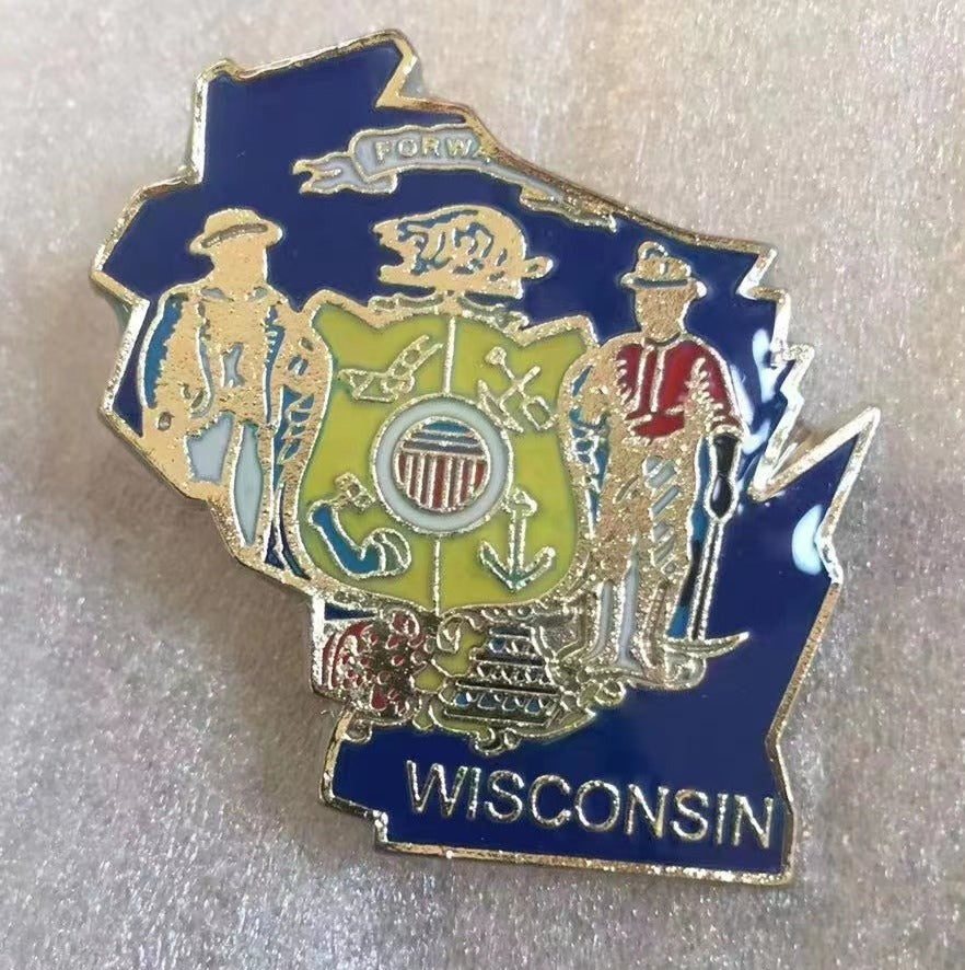 Wisconsin Map Pin Wisconsin State Map Lapel Pin – PinsByTheDozen