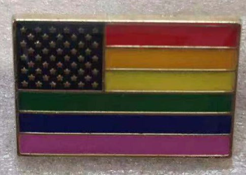 Rainbow USA Flag Lapel Pin