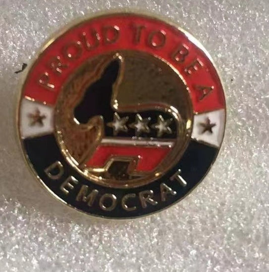 Proud To Be A Democrat Round Lapel Pin