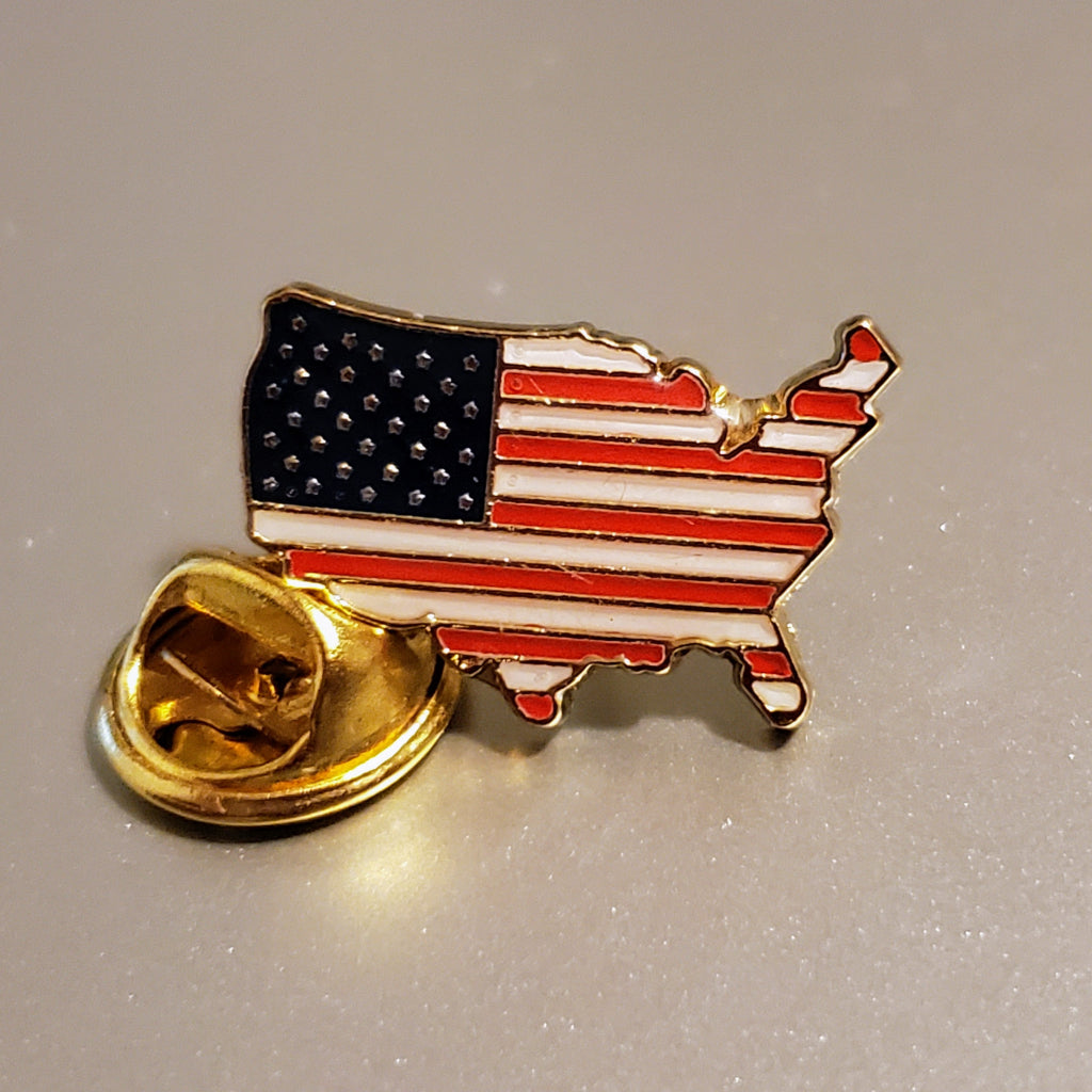 Map Label Pin USA American Map Lapel Pin – PinsByTheDozen
